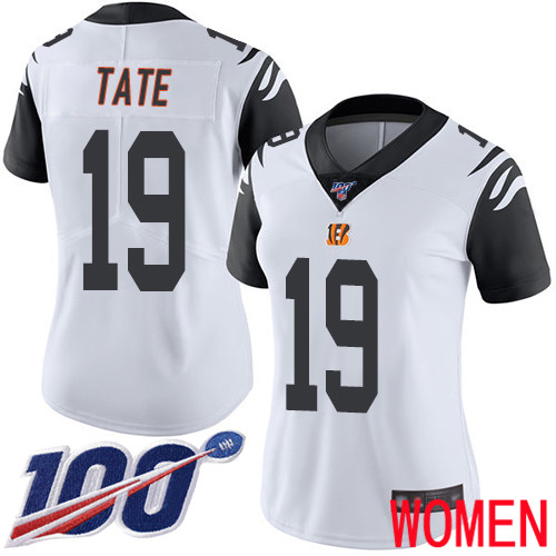 Cincinnati Bengals Limited White Women Auden Tate Jersey NFL Footballl 19 100th Season Rush Vapor Untouchable